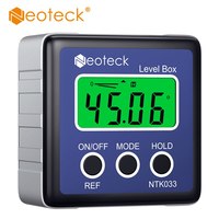 Neoteck 4*90° Digital Angle Finder Bevel Gauge Protractor Inclinometer Digital Level Box Measurement Tool Orange Blue Red Color