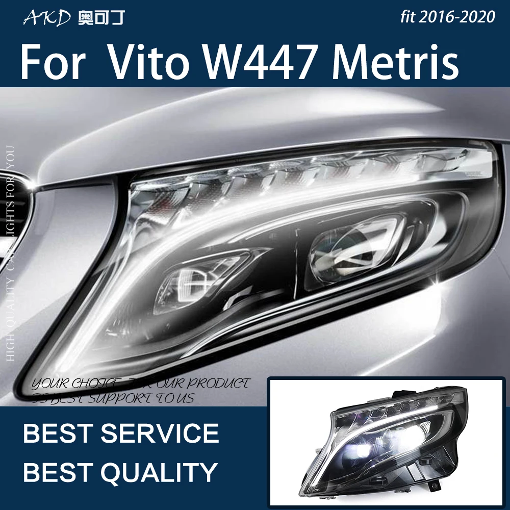 Luci per Auto per Vito 2016-2022 W447 Metris LED Auto Headlight Assembly Upgrade lampada dinamica ad alta configurazione accessori LHD RHD