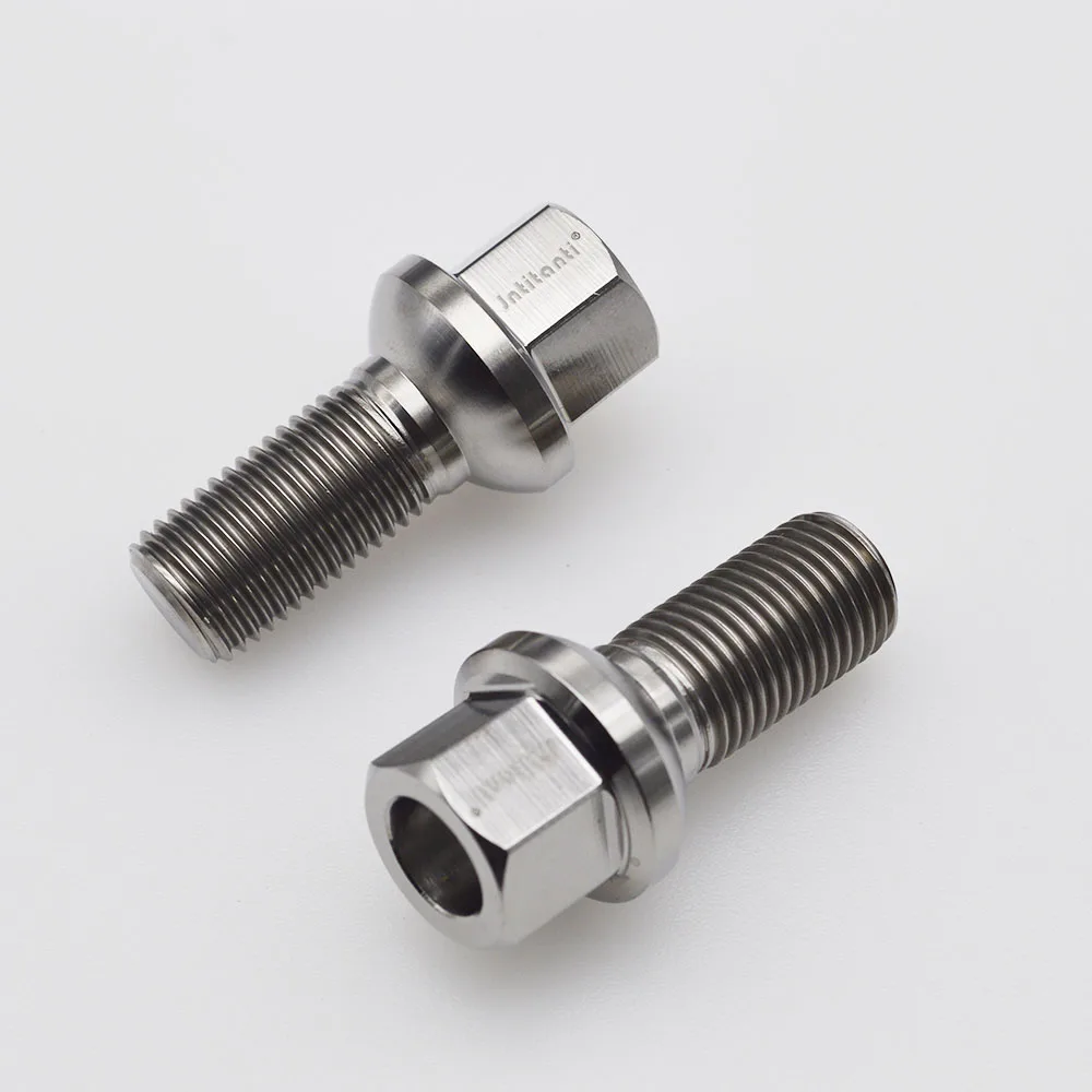 Jntitanti 10.9 Grade Gr.5 titanium Ti-6Al-4V ball seat Wheel Titanium Bolt 10ps/20ps M14*1.5 *28-45mmmm for Mercedes-Benz etc.