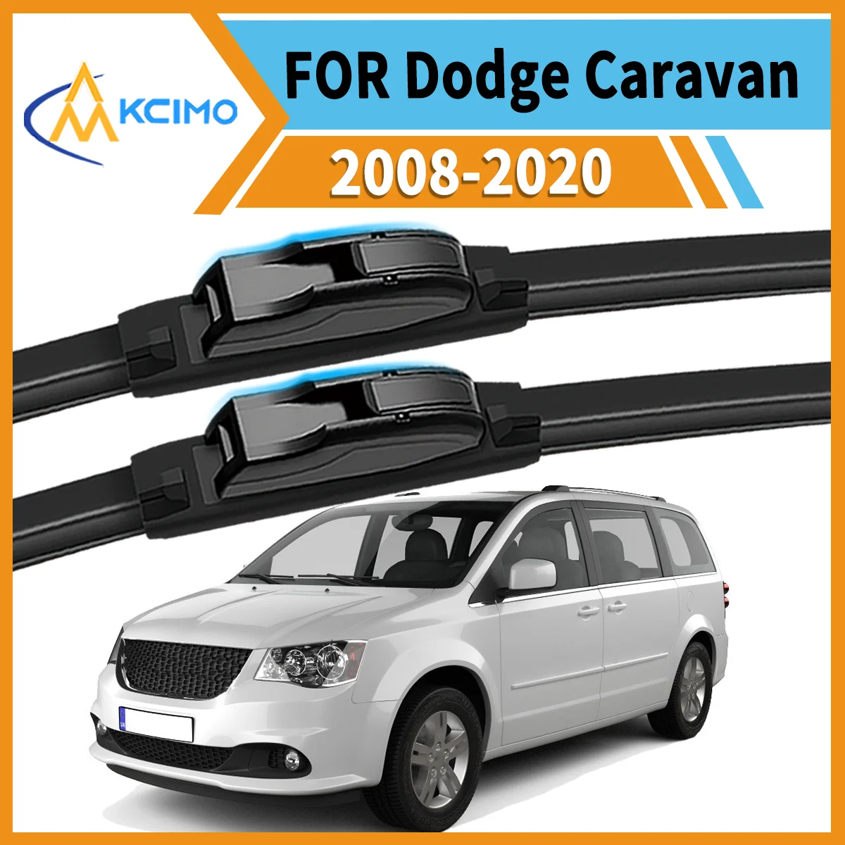 

High-Quality 2-Pack Wiper Blades for Dodge Caravan 2008–2020 All-Weather Clarity Reduced Streaking Enhanced Driving Safety