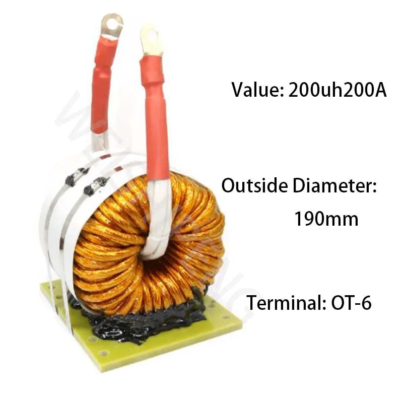 200uh200A Iron Silicon Aluminum High Current inductor With 520060 Leeds Wire-Silk Wrapped For Grid Connected Inverter