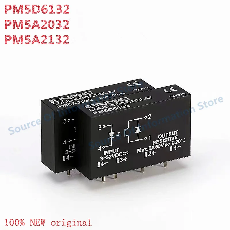 

5Pcs PM5D6132/5A2032/5A2132 Solid State Relays 5A 24V High Frequency Switching Relay for Electronic Components 3~32vdc