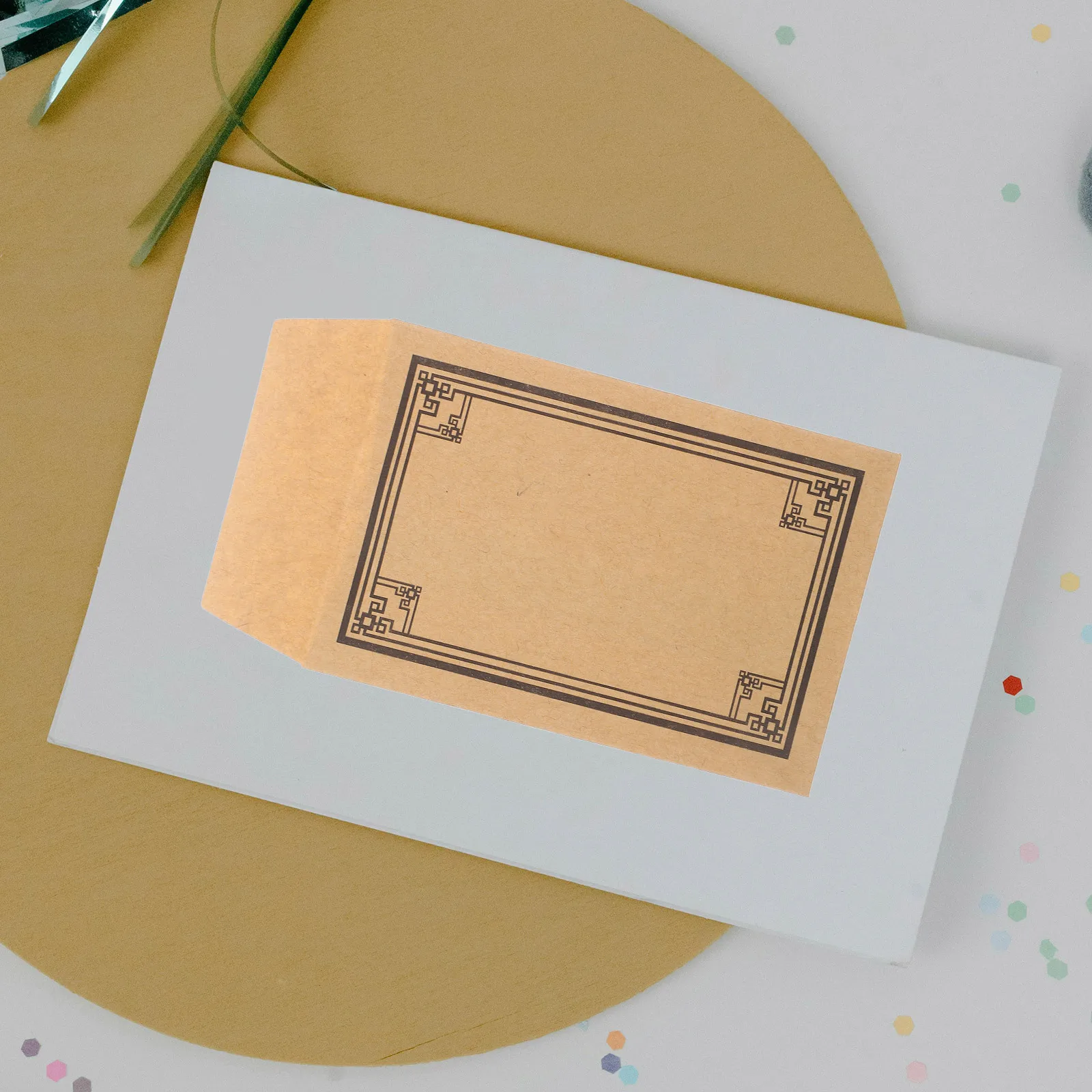 50 قطعة عملة صغيرة كرافت مغلفات ورقية الذاتي ختم الميزانية النقدية المال الصغير البني المغلفات النقدية المغلف ورق التغليف كرافت #1