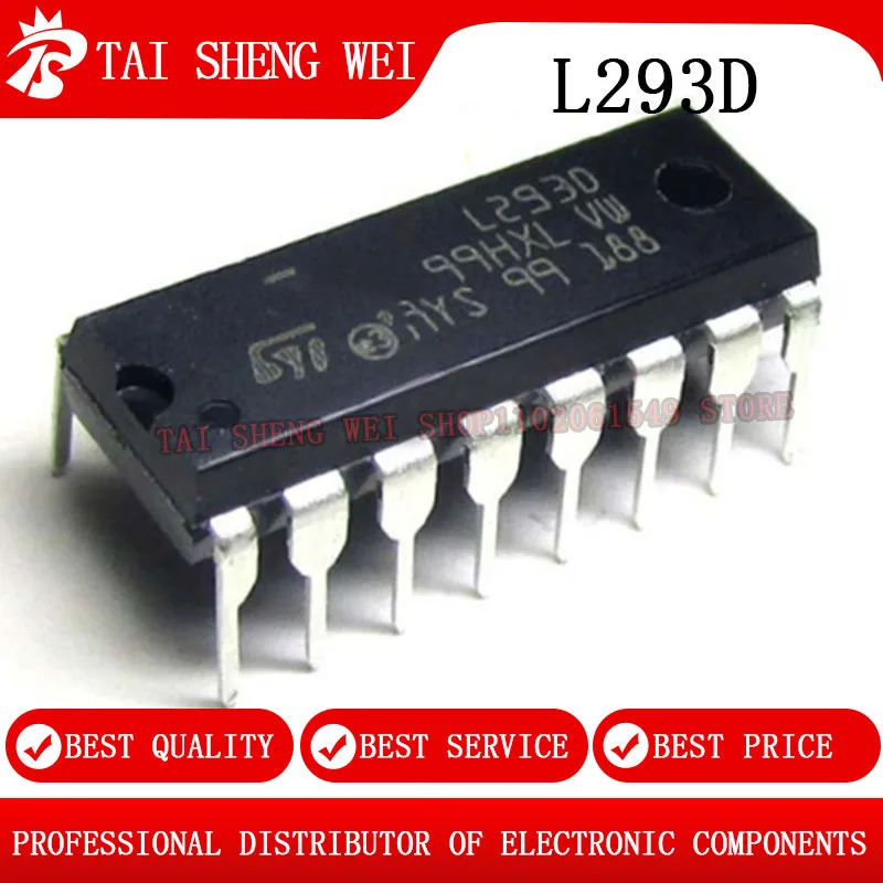 

10PCS NEW Original L293D DIP16 293 IC MOTOR DRIVER PAR L293 DIP-16 pin Quadruple Half-H Driver