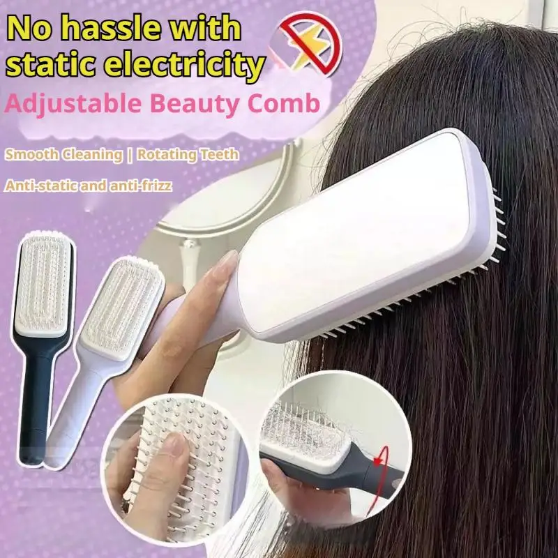 Rotatable Self Cleaning Hair Brush Massage Air Cushion Comb Comb Self-Cleaning Massage Retractable Telescopic Brush Magic G3D6