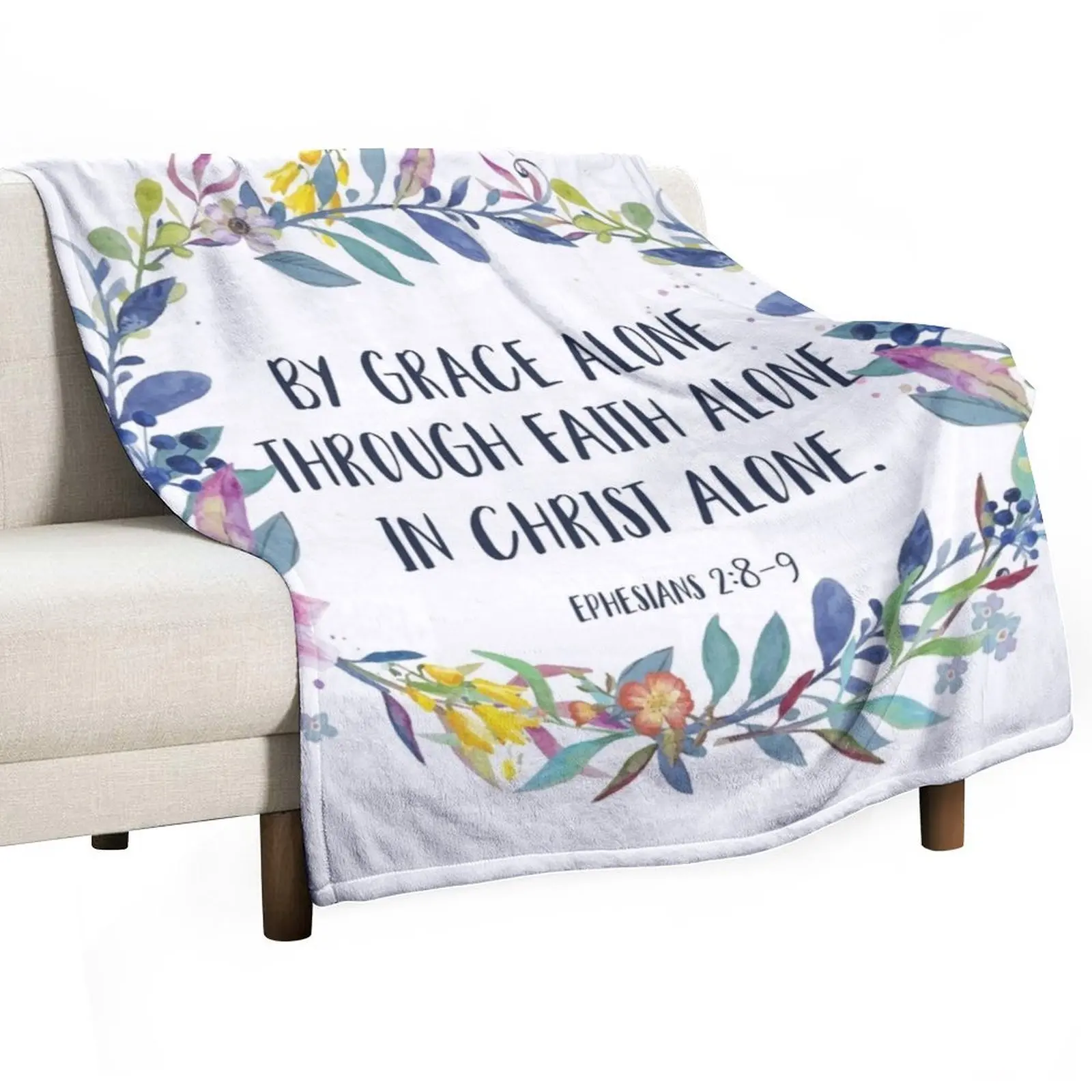 

By Grace Alone - Christian Quote Throw Blanket Sofa Throw Luxury Brand Shaggy Cute Blankets