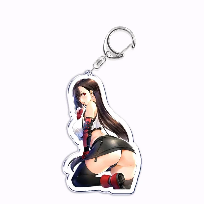 Kawaii Waifu Hentai Girls Acrylic Keychain for Accessories Bag Manga Anime Sexy Pendant Key Chain Ring Keychains Jewelry Gift