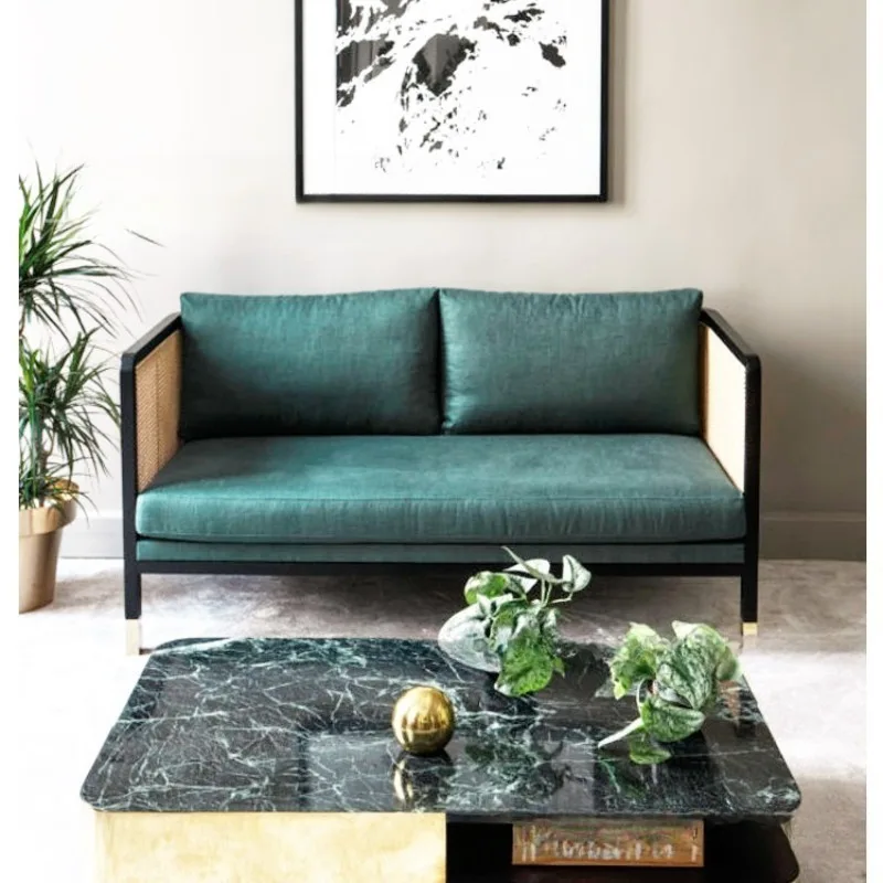 New Chinese rattan sofa rattan art furniture, living room balcony rattan chair sofa