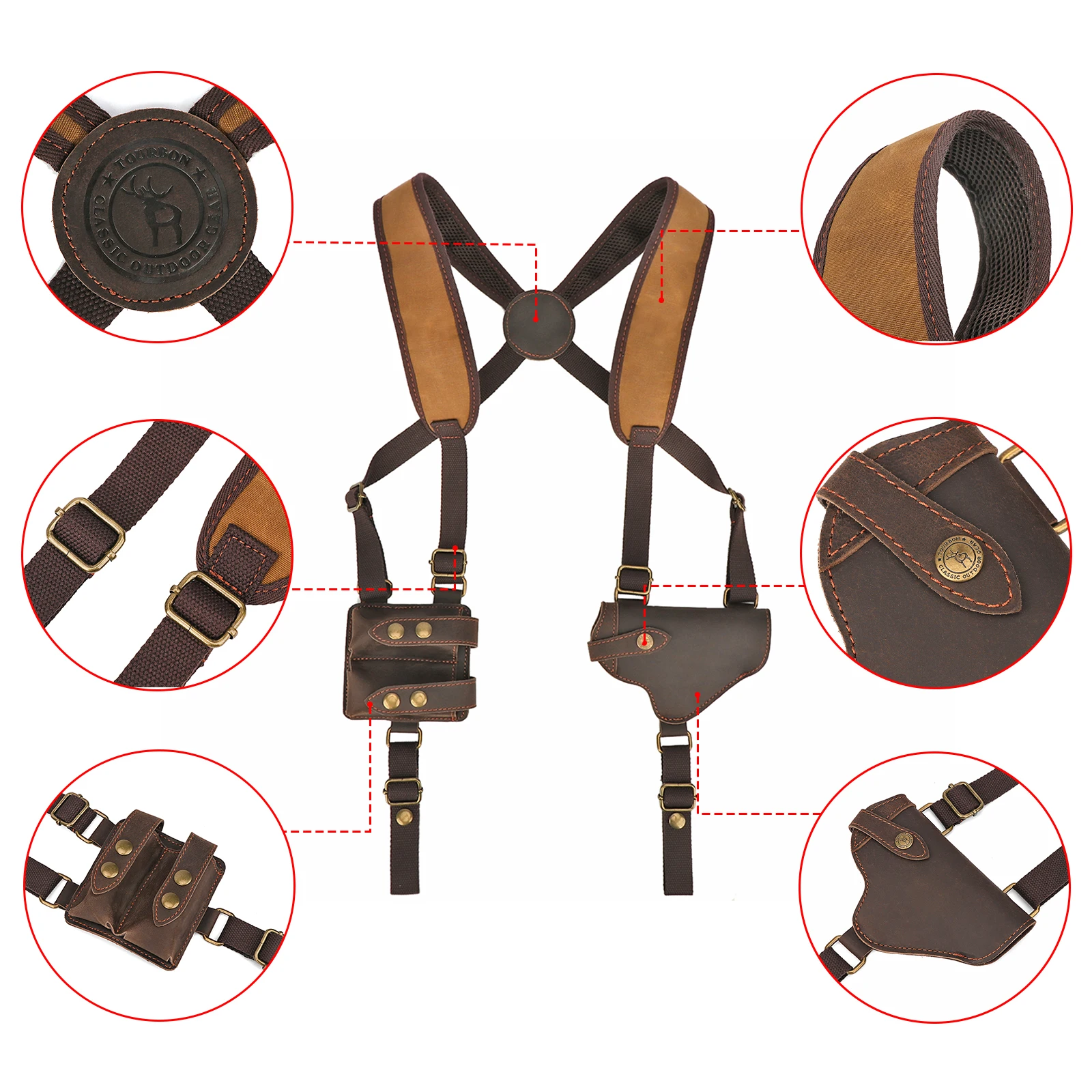 Tourbon – Funda táctica de hombro para pistola con doble cargador - imagen 3