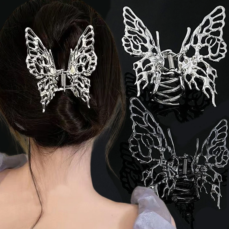 

Korea Large Shark Clip Hairpin Liquid Butterfly Grab Clip Metal Hair Claw Woman Girl Styling Barrette Headdress Hair Accessories