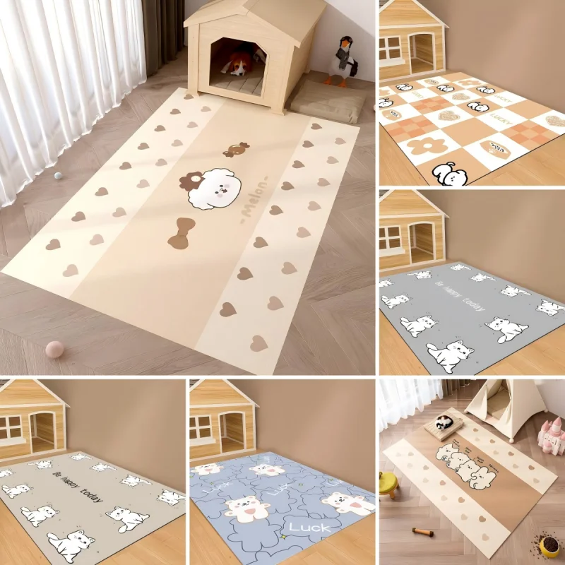 Cartoon Carpet One Wipe Clean Pet Rug Waterproof and Urine Proof Pad for Dog House Fence Cat Litter Special Use Washable Mat