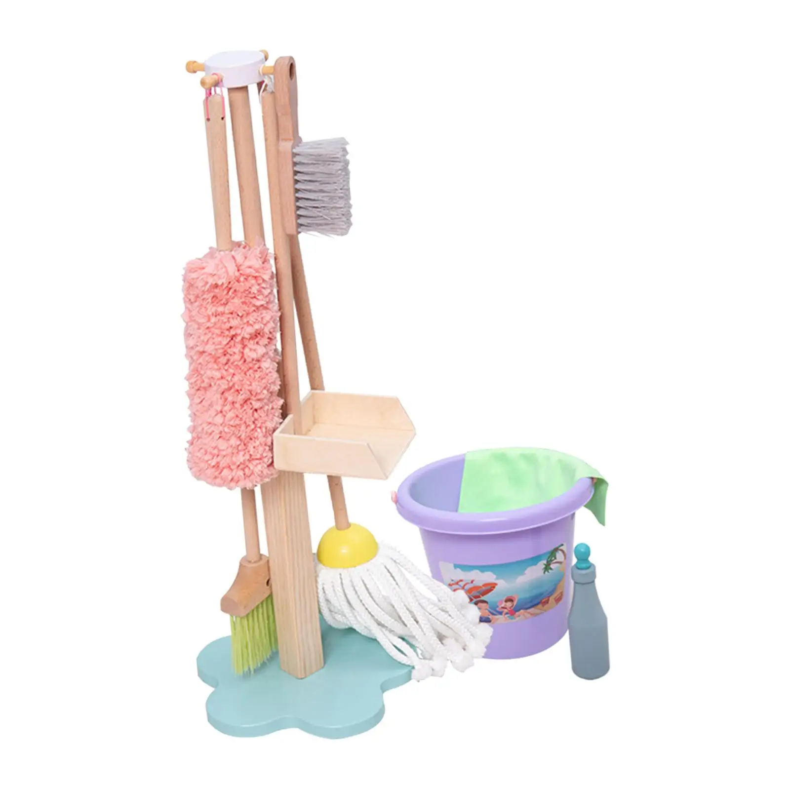 9 Pieces Children Cleaning Tools Housekeeping Supplies Mop for Holiday Gifts