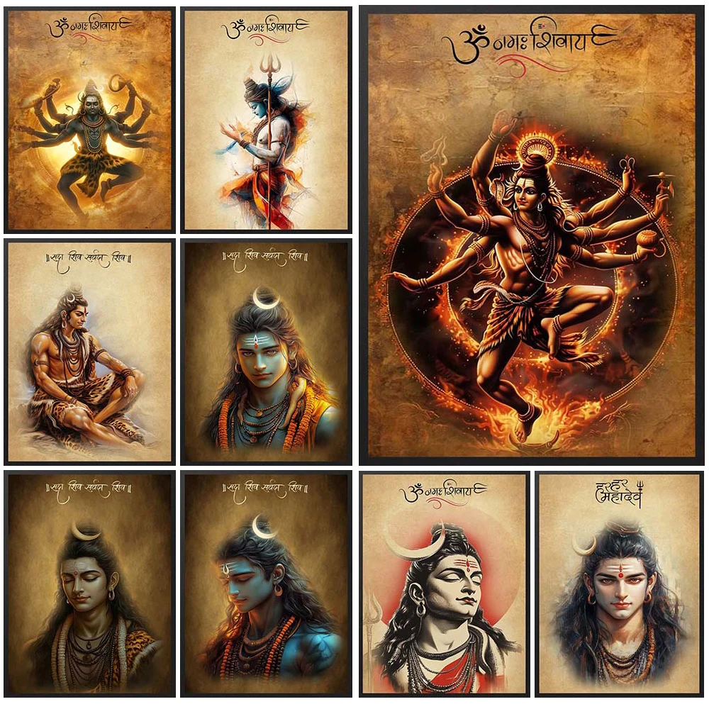 Hinduism Shiva Kali Goddess Religion Poster Wall Pictures For Church Decor Wall Art Canvas Painting Posters Unframed