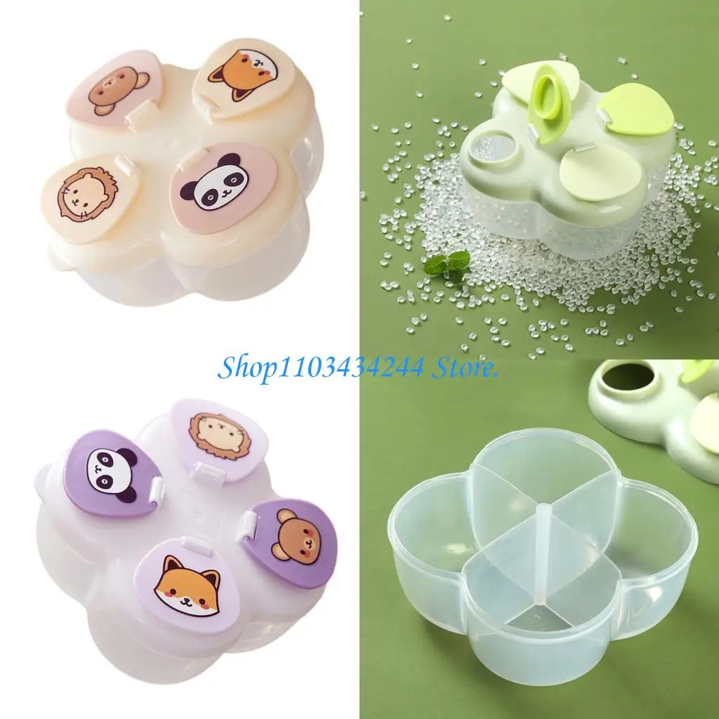 

Портативный дозатор детского питания с 4 отделениями и вращающейся крышкой, дорожный ящик для хранения