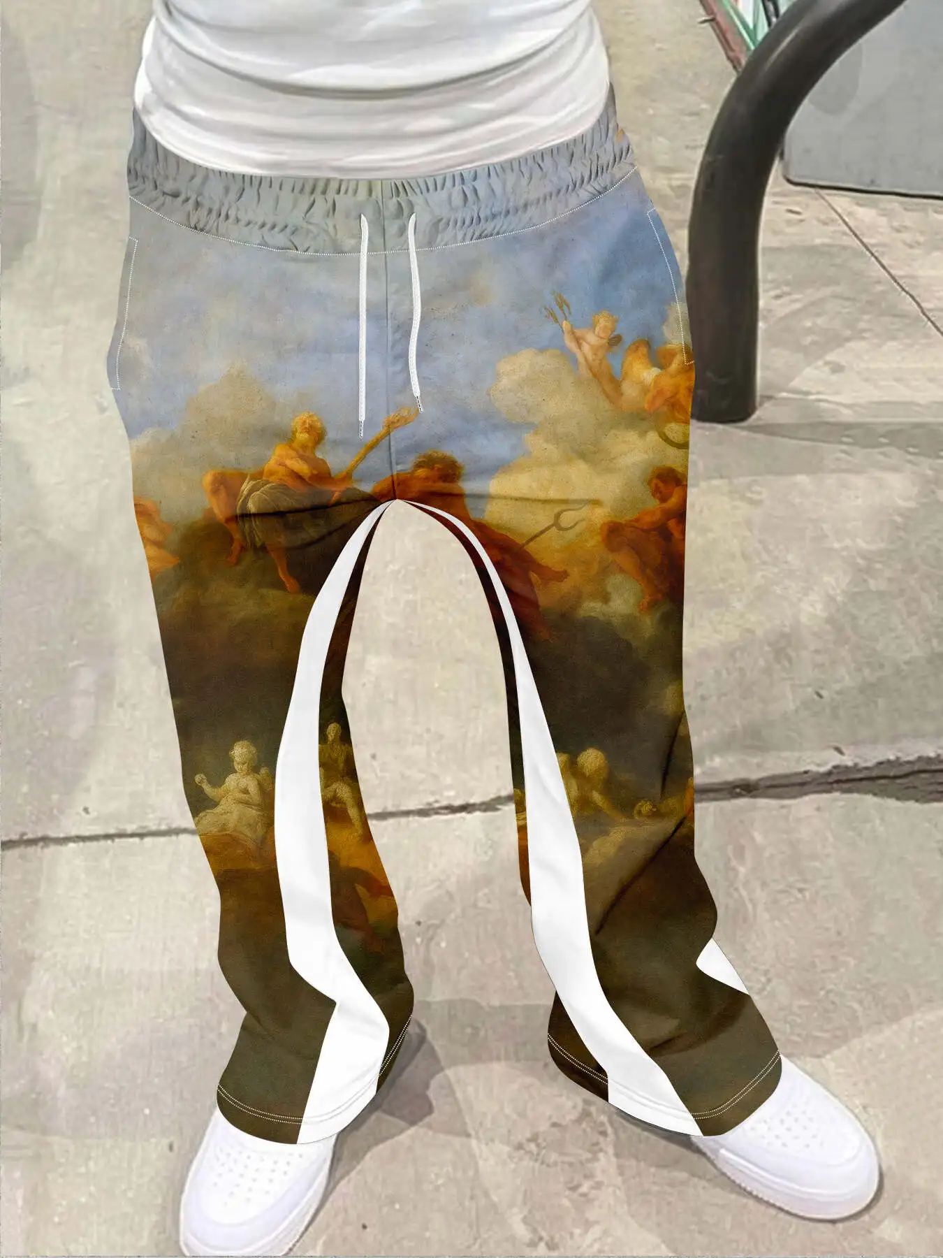 

Y2k Flared Pants Men Loose 3D Print Trousers Casual Sweatpants Mid Waist Sporty Female Clothes Streetwear Hip Hop Vintage Pants