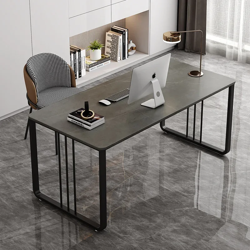 Nordic rock slab computer desk light luxury home study desk studio staff single office desk and chair combination