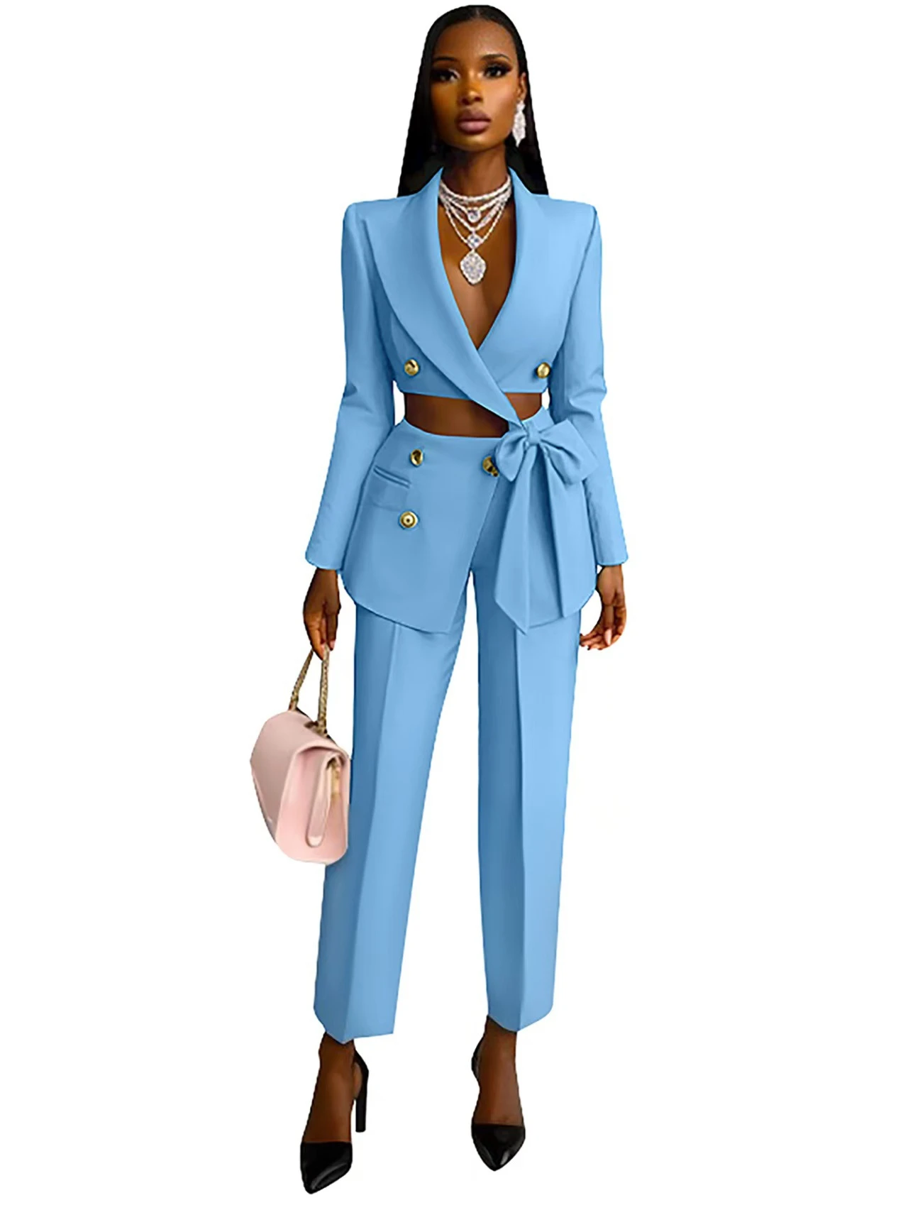 Women's Dresses Suit Gowns With Belt Elegant Peaked Lapel Jacket Coat And Pants For Female Satin 2 Pieces Suit Customized W567