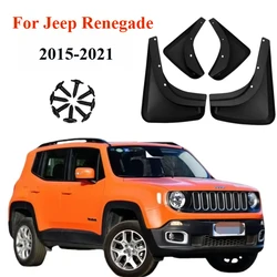 Jeep Renegade 용 4pcs 머드 플랩 2015 2016 2017 2018 2019 2020 2021 자동차 머드 플랩 스플래시 가드 머드 가드 액세서리
