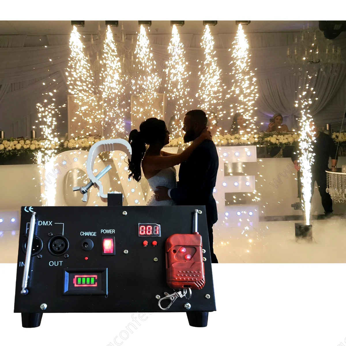 Mini Firework Machines Wedding Cold Firework Machine Party Disco Show 360 Photo Booth Accessories Cold Spark Machine