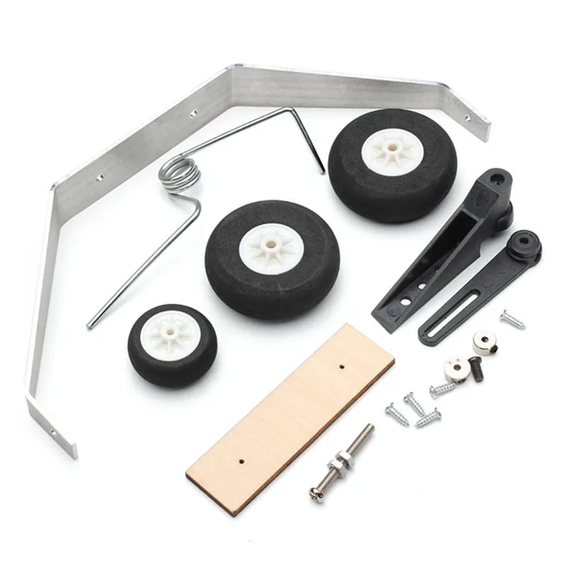 Aluminum Alloy Taildragger Tricycle Landing Gear with Steel Ring Tail Wheel for RC Airplane Model Fixed-Wing DIY Parts