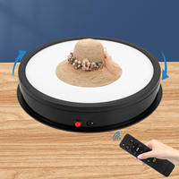 Rotating Display Stand Bidirection Jewelry Turntable 45°90°180° Rotary Table Remote Control Display Platform W/ Light 100-240v