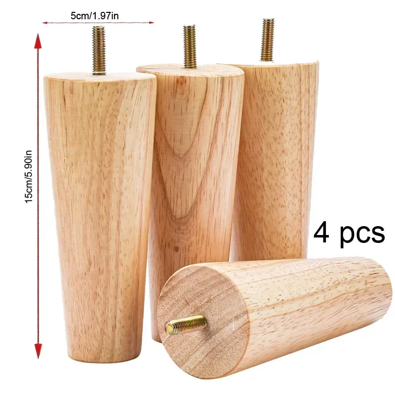 Height 8cm-40cm 4pcs Wooden Furniture Legs Tapered Sofa Legs Replacement Furniture Feet Couch Chair Sofa Dresser Bed legs