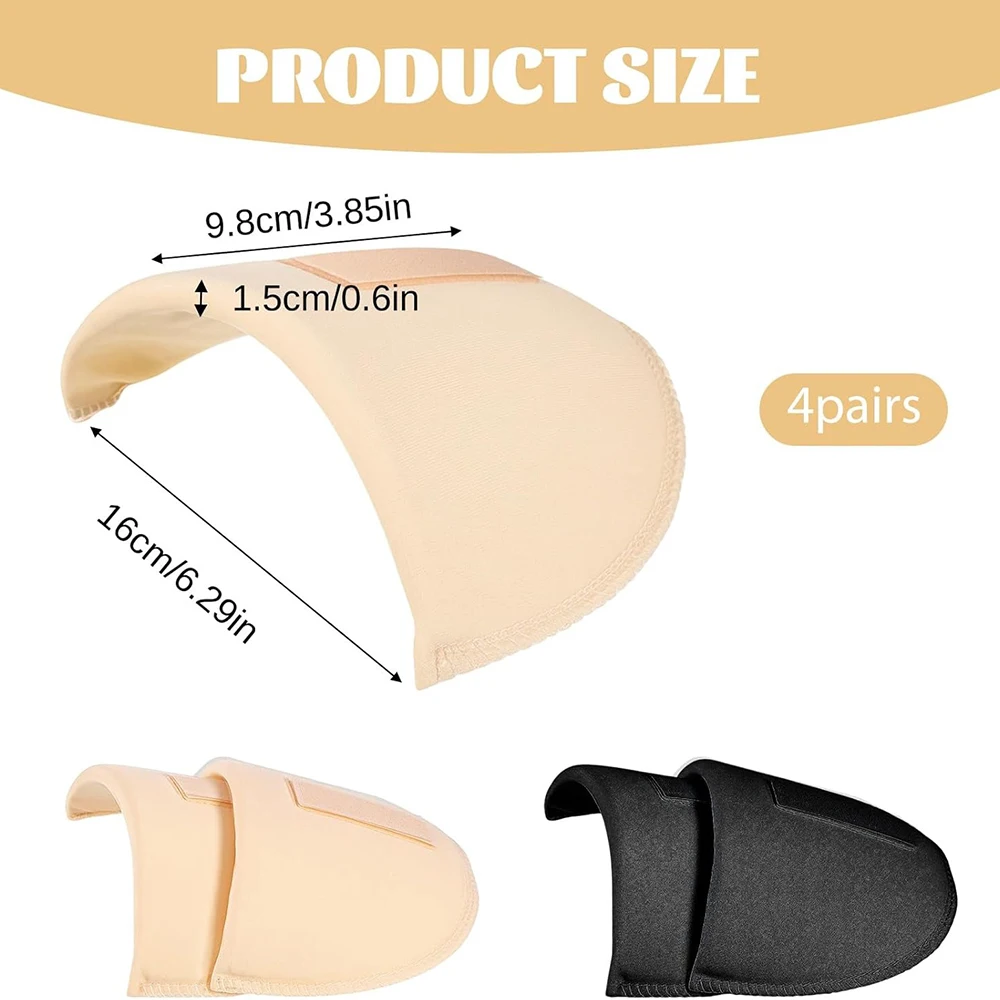 4 أزواج منصات الكتف 1.5 سنتيمتر سماكة رغوة منصات الكتف للملابس النسائية منصات الإسفنج قابلة للتنفس للأكتاف عالية منخفضة السترة #2