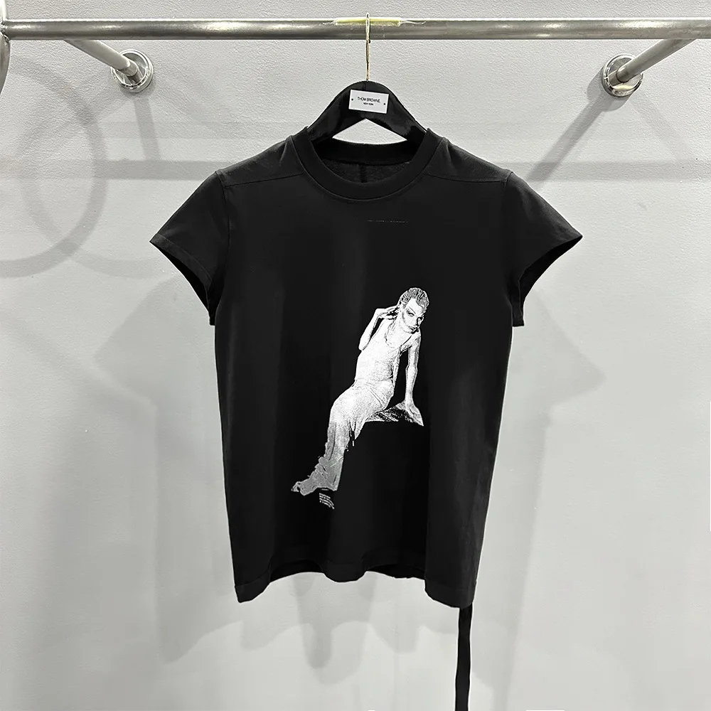 High Street SUBHUMAN Mermaid Print Oversized T-shirt Graphic T Shirts Men Clothing Crop Top Tees Streetwear Y2k Clothes