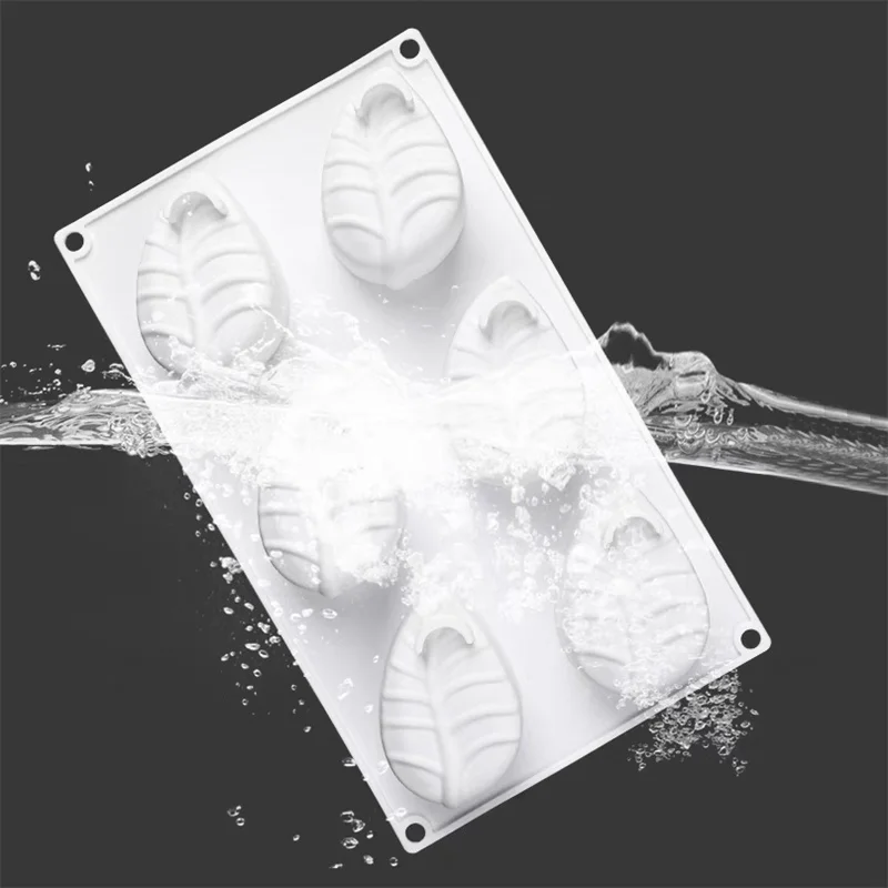 

6 Cavity Plant Leaves Silicone Mold Mousse Cake Chocolate Mould Non-stick Bake Tray DIY Baking Decorating Tools