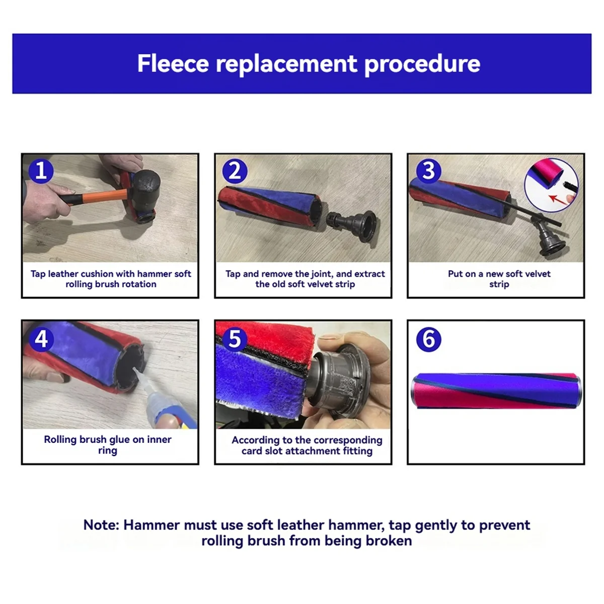 B26B 4pcs Soft Plush Strips for Dyson V11V7V8V10 Vacuum Cleaner Rolling Brush Strips Vacuum Cleaner Soft Roller Accessories