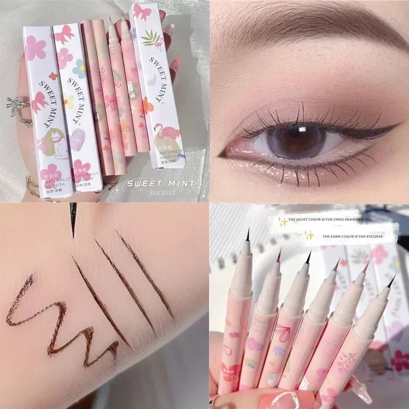 NEW Ultra-fine Silkworm Eyeliner Pen Matte Brown Black Lying Silkworm Pencil Waterproof Outline Eye Shadow Pen Drawing Eyelashes