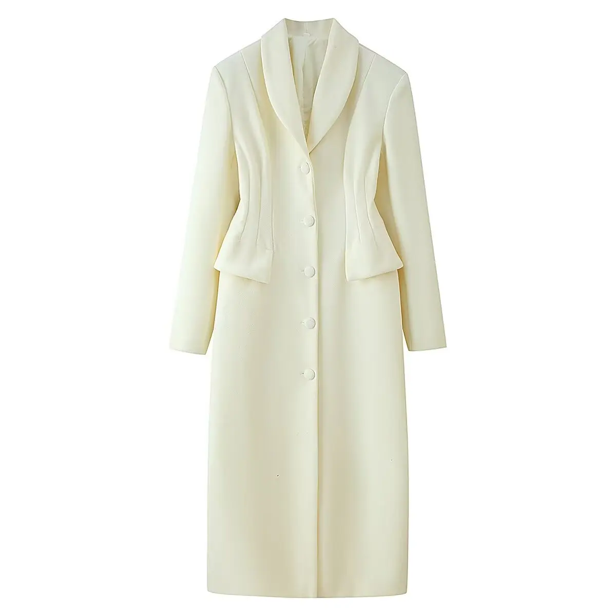 المرأة زر أسود أنيق طويل السترة معطف الصوف الإناث الخامس الرقبة طويلة الأكمام سليم صالح سترة الخريف الشتاء سيدة الصلبة Outwea #5