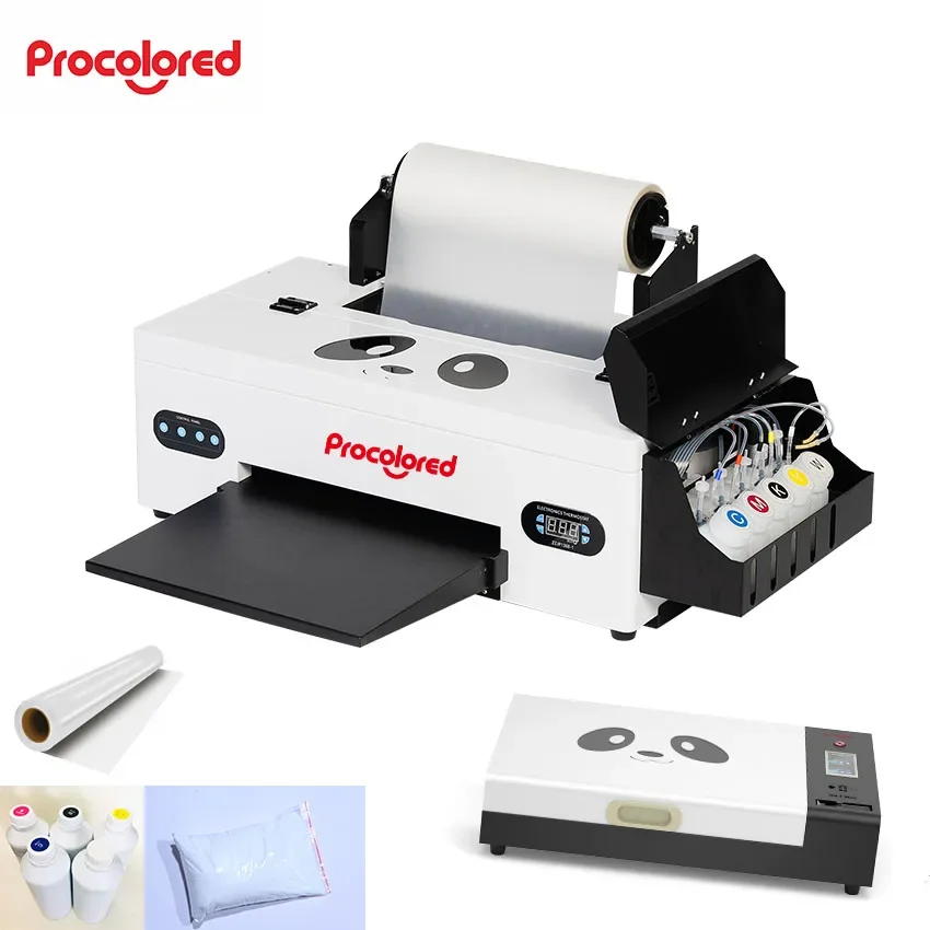 L1800/DX5/R1390 small pet film t shirt textile printing machine a3 DTF flatbed printer and dtf dryer for dtf