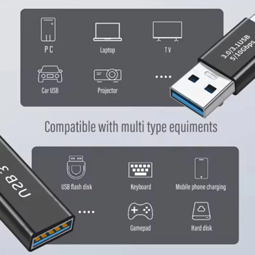 3-types USB 3.0-adapter Man-vrouw Vrouw-vrouw Man-vrouw Converter Koppeling Wisselaar Connector Duurzaam voor pc-laptop