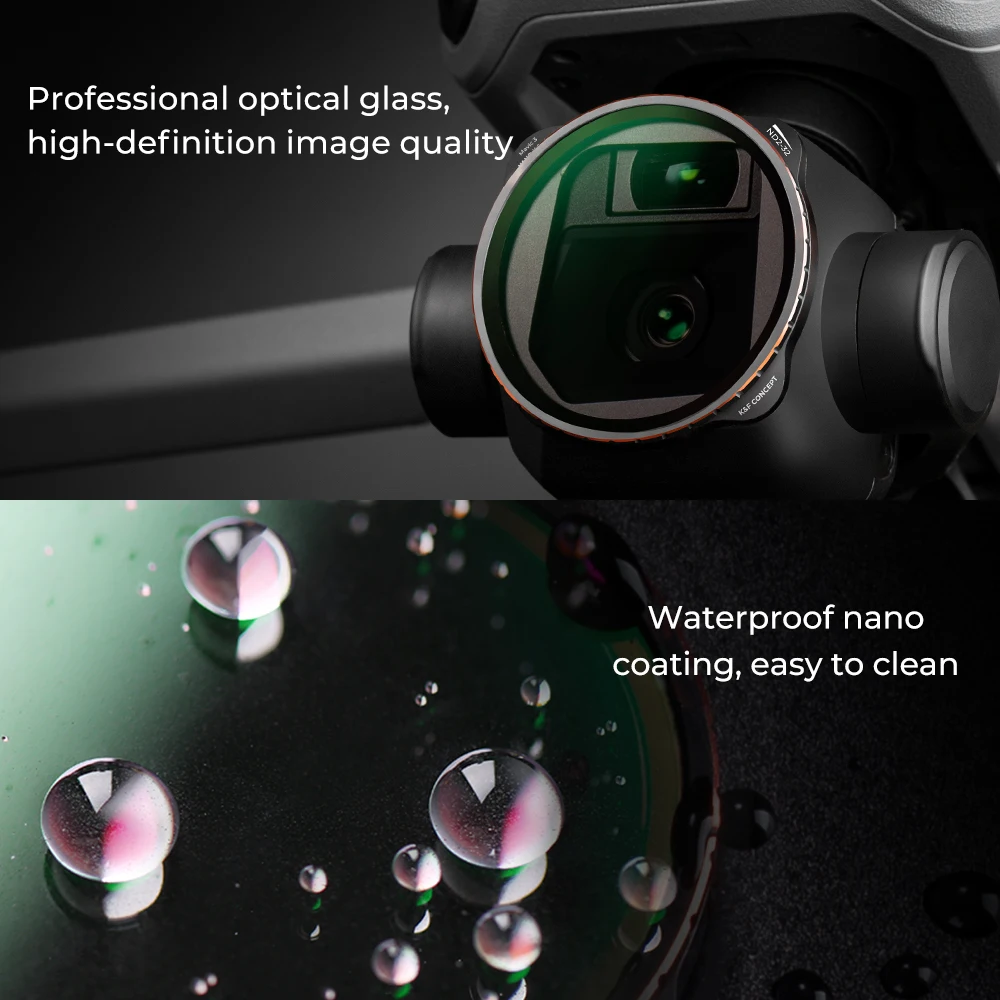 K & F Konsep Variabel ND2-ND32 (1-5 Berhenti) ND Filter untuk DJI Mavic 3 Tahan Air Gores dengan 28 Lapisan Multi-lapisan