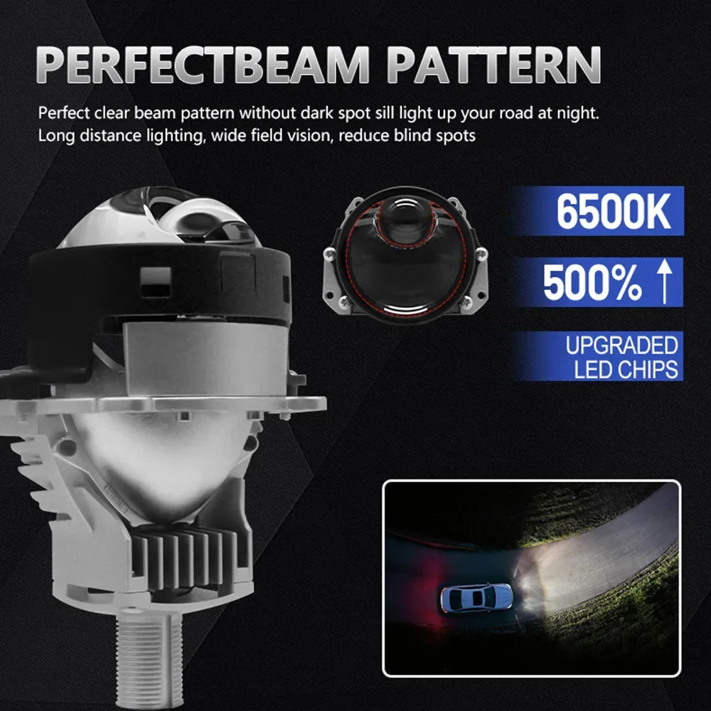 

Hela 5 Modified Bi LED Projector Lens Headlight Retrofit with 6500K White Light