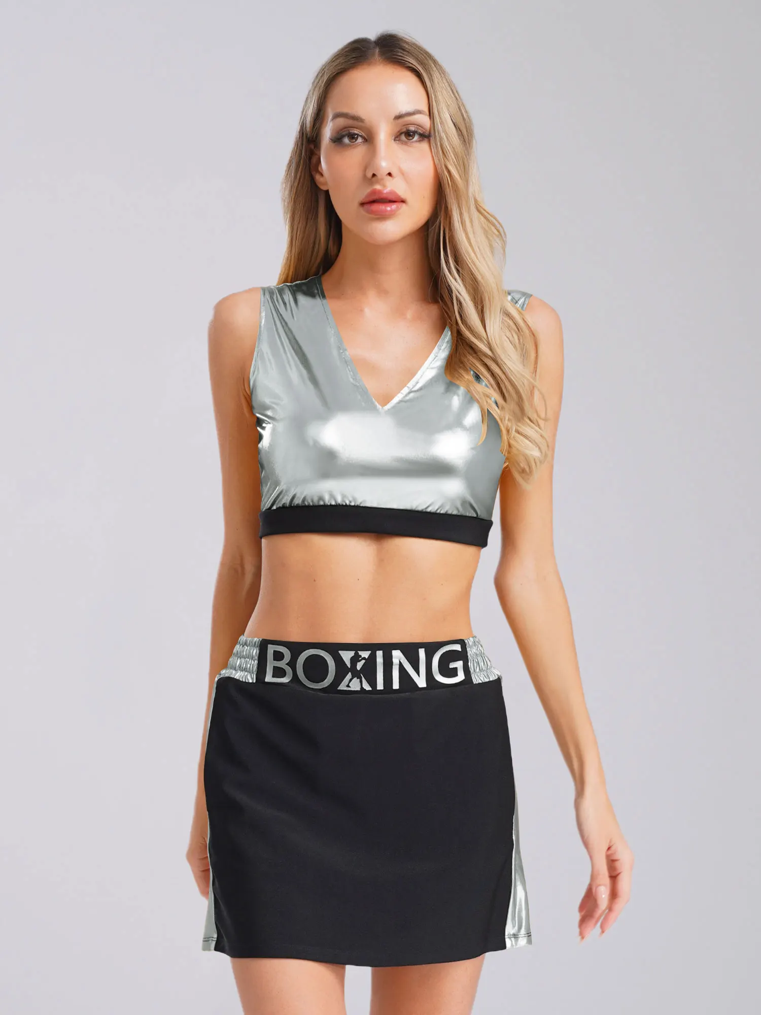 Women Boxing Robes Bjj Boxer Fight Grappling Costume Martial Arts Muay Thai Satin Tops + Skirt Belt Kickboxing Hooded Outfit
