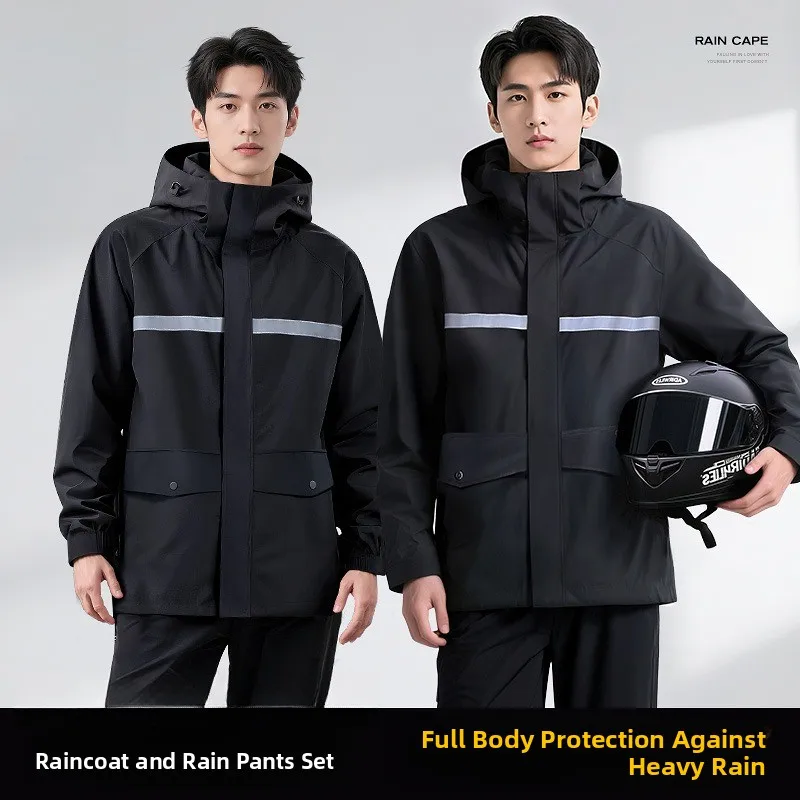 

Men's Motorcycle Riding Raincoat Set Separate Pants Full Body Outdoor Wear for very Riders Single Person Use