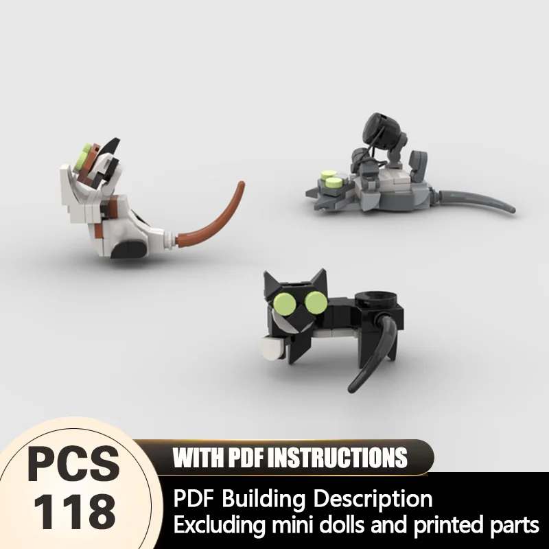 

Creators Animal Series Model MOC Building Bricks Cats 4 Modular Technology Gifts Holiday Assemble Children Toys Suit