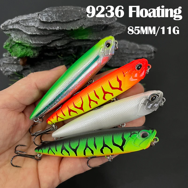 85mm 11g Surface Pencil Fishing Lure Topwater Walk the Dog Stickbait Wobbler Hard Artificial Jerkbait for Pike Bass Pesca Isca 9