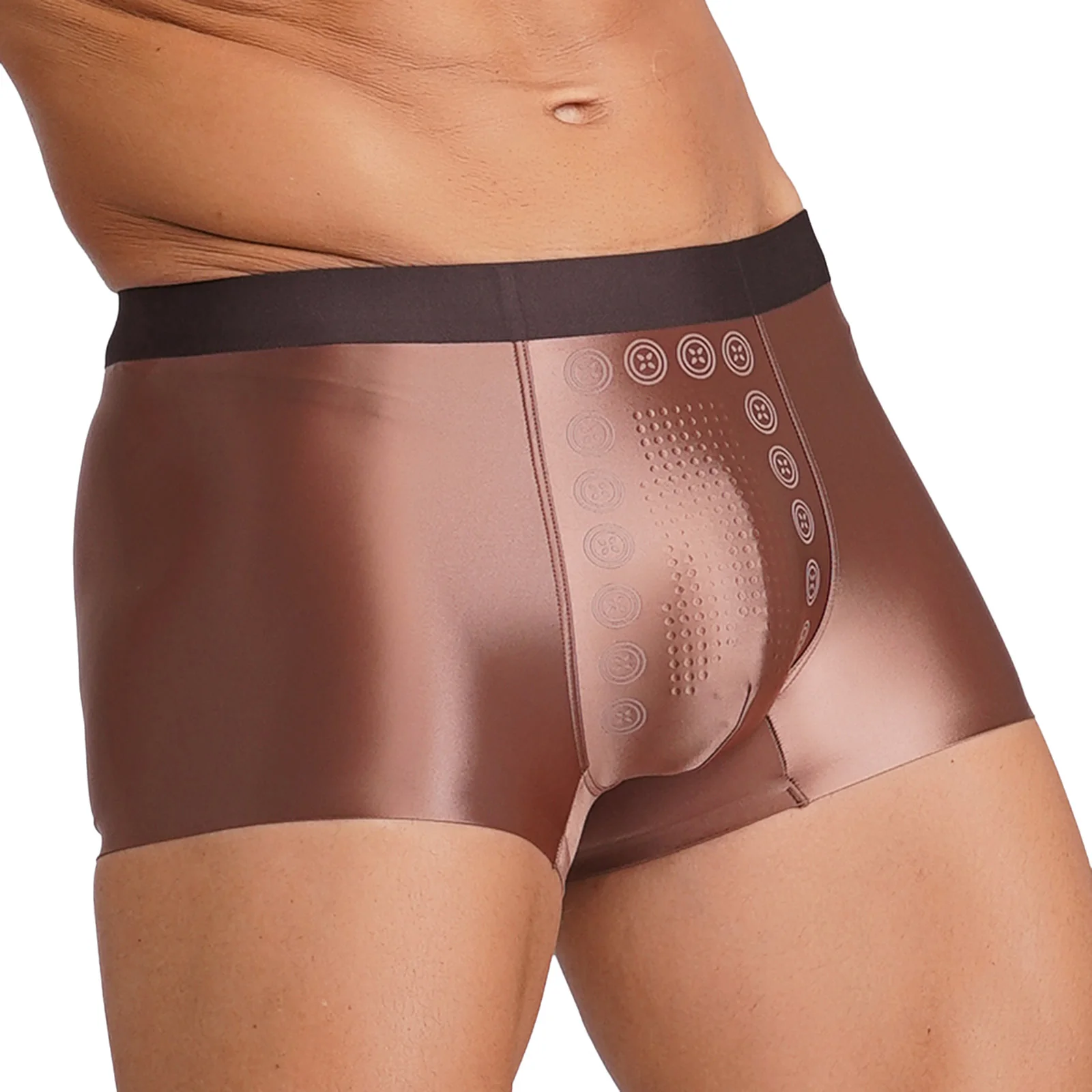 

Men Ultra Thin Boxer Briefs Breathable Stretchy Bulge Pouch Satiny Underwear Shorts Seamless Trunks Underpants for Daily Casual