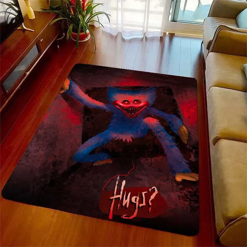 H-Huggy Wuggy Horror Game Character Area Rugs for Living Room Bedroom Decoration Rug Children Play Room Mats Anti-slip Carpets