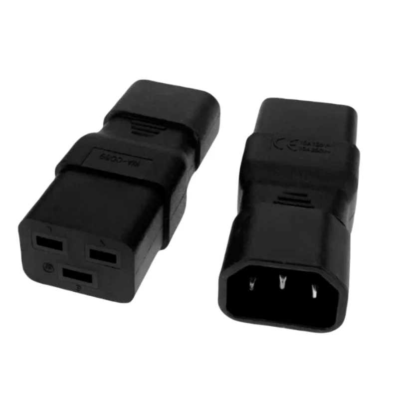 IEC 320 C19 to C14 AC Power Adapter Plug, Connect C20 To C13 Power Male To Female Converter 10A 250V Black