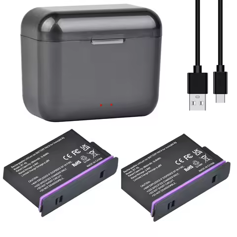 360 X5 Battery&amp;Charger, 2800mAh Lithium Rechargeable Battery&amp;2 Slot Battery Charger Compatible with Insta360 X5 Action Camera