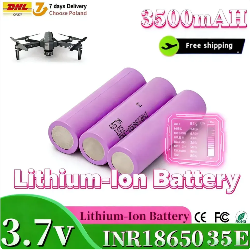 NEUER Wiederaufladbarer Li-Ionen-Akku, 18650 3500mAh 25A Entladung Inr18650-35e 3500mAh 3,7V