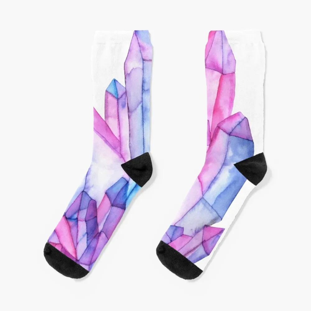 

Watercolor Crystals "Facets" series #6 Socks funny gift Stockings compression hiphop heated Designer Man Socks Women's