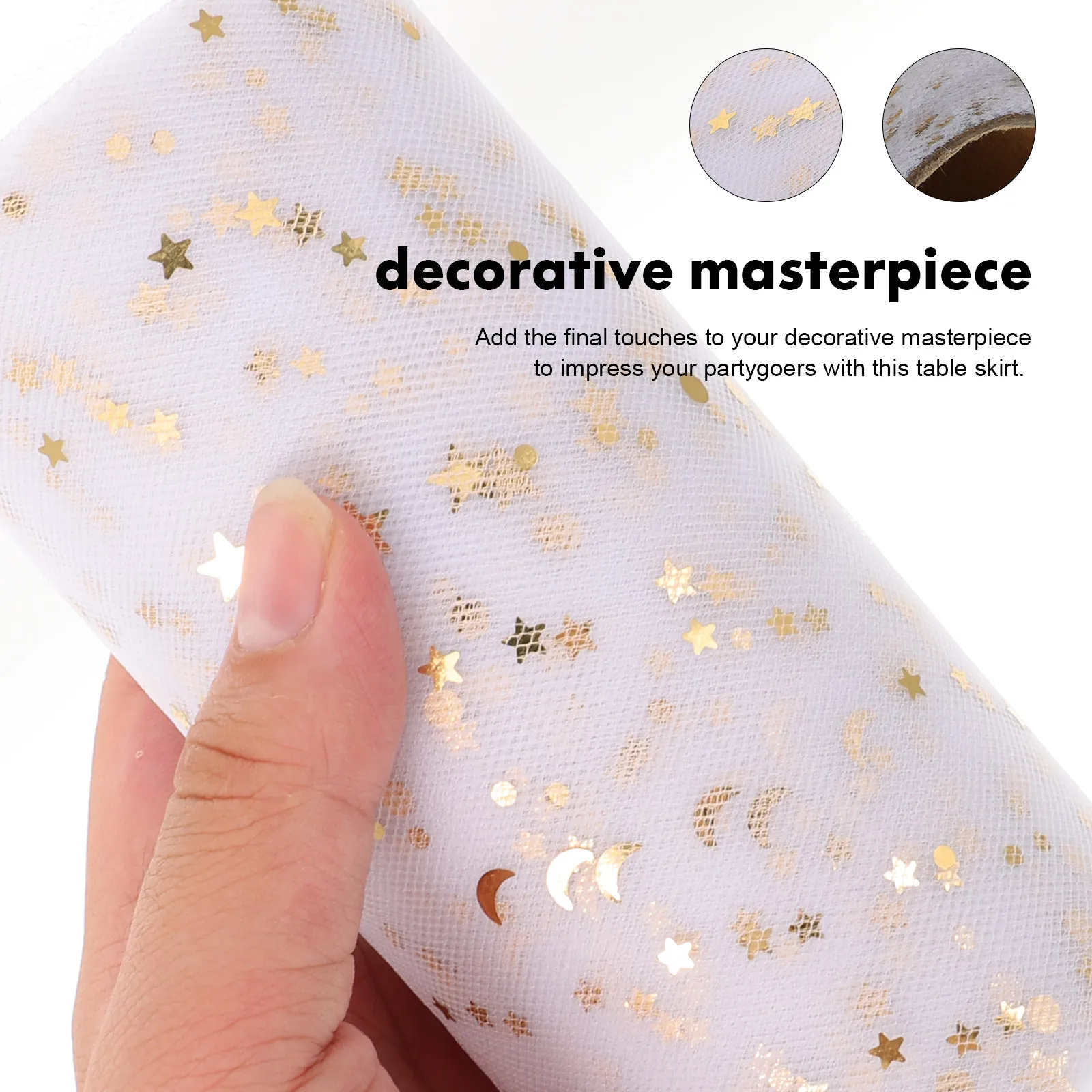 

Sequins 2280X15Cm White Lightweight Gauze Design For Wedding Party Decorations Fashionable Desk Cover Party Gauze Table