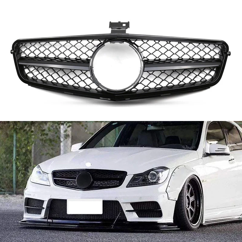 

Perfect Match Front Bumper Grille Hood Grill For Mercedes Benz C W204 C43 2007-2014 C180 C200 C250 C300 AMG GT Diamond Tuning