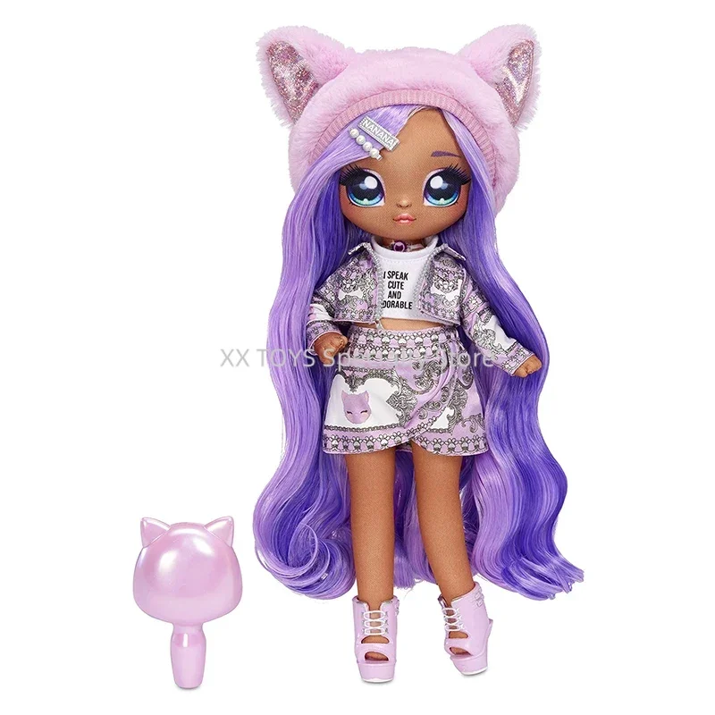 Na! Na! Na! Set di bambole morbide per famiglie a sorpresa con 2 bambole alla moda e 1 bambola di peluche alla moda per ragazze, casa da gioco, bambole