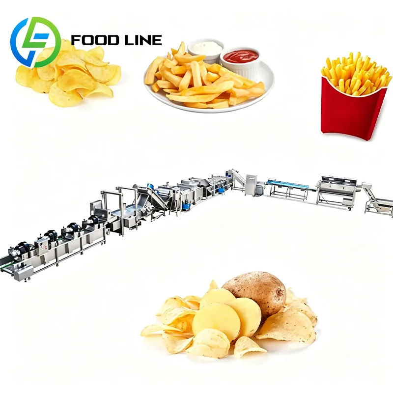 French Fries Processing Machine Potato Crisps Fryer Line Yam Cassava Chips Snack Food Customized